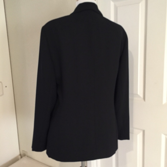 Evan Picone sz 14 black crepe blazer - lined - Picture 2 of 5